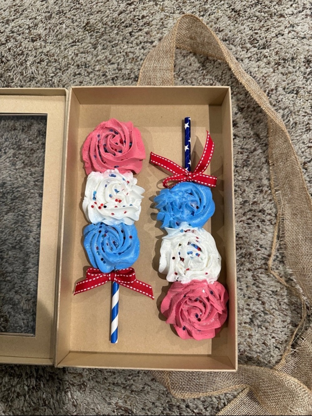 Faux Patriotic Candy On Stick